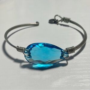 Luca and Danni Blue Teardrop Bangle Bracelet